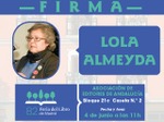 Firma de ejemlares de Lola Almeyda en la Feria del Libro de Madrid